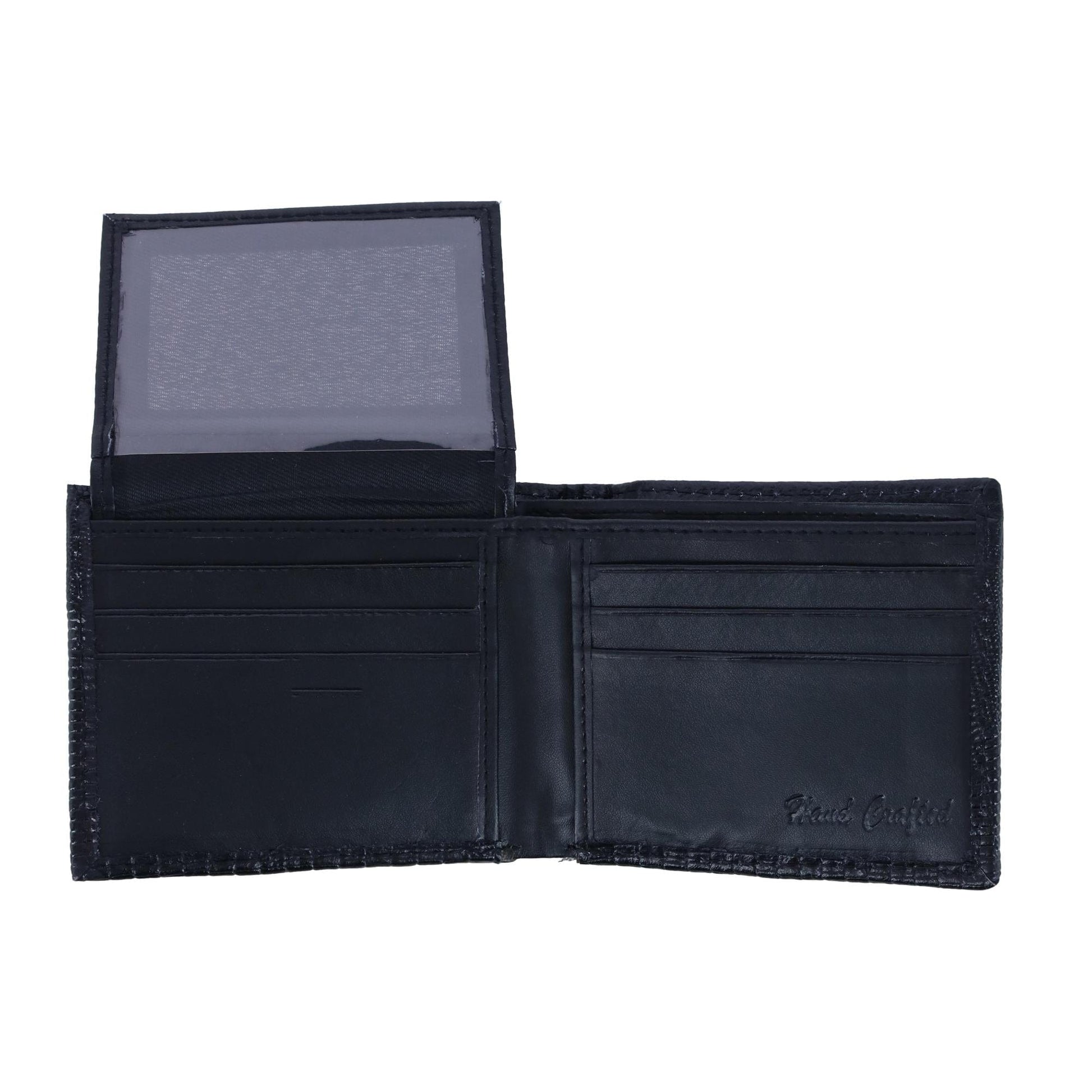 CTM® Men's Lizard Print Bifold Wallet - Black