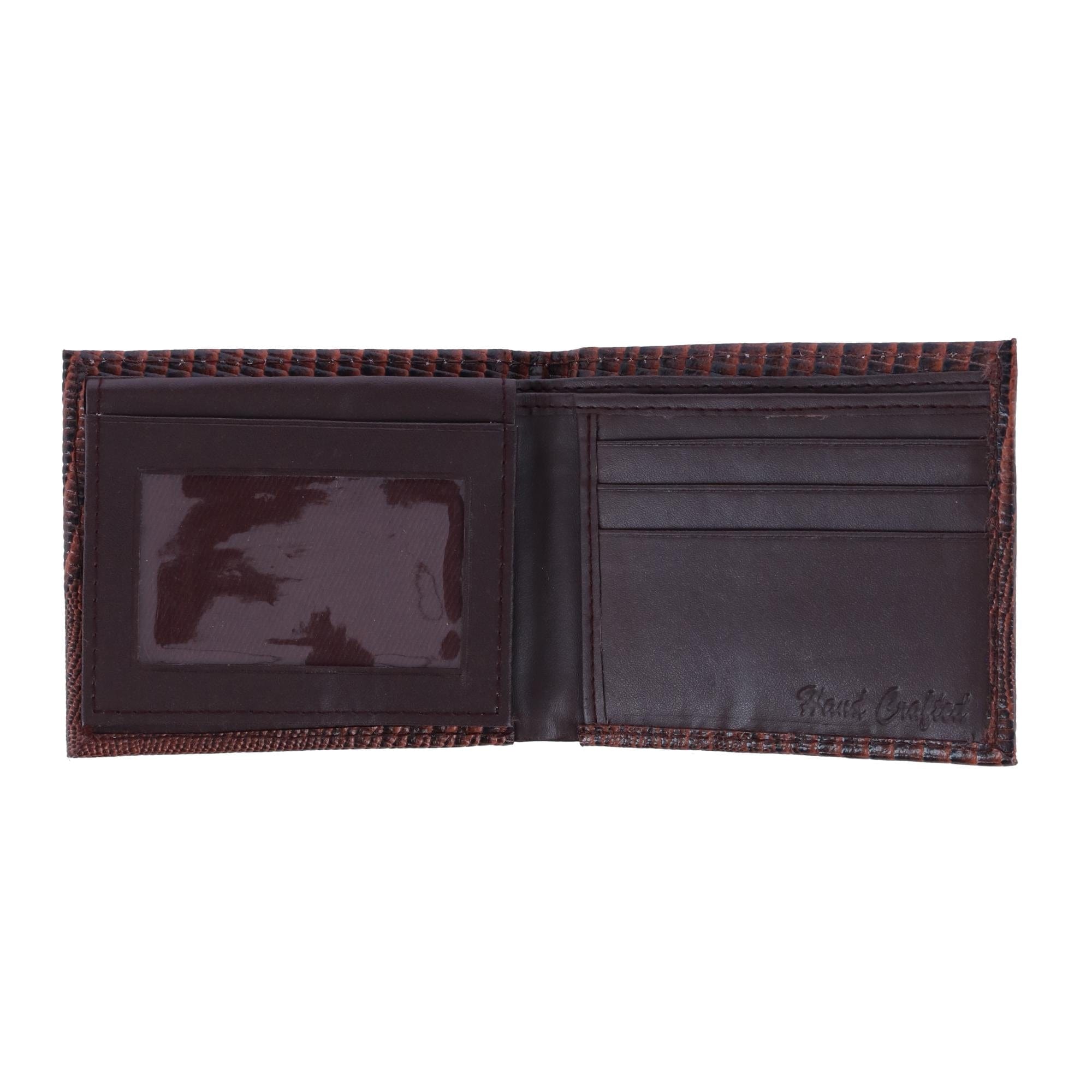 CTM® Men's Lizard Print Bifold Wallet - Brown