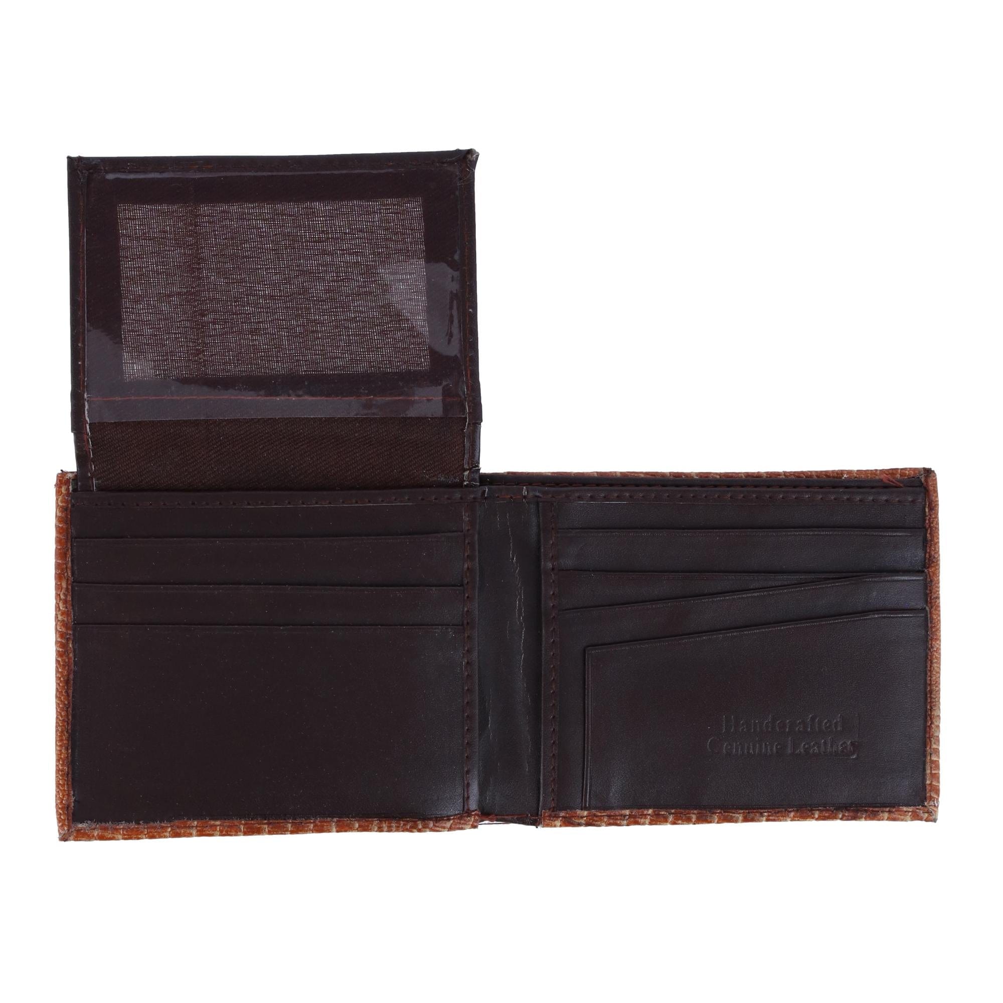 CTM® Men's Lizard Print Bifold Wallet - Honey