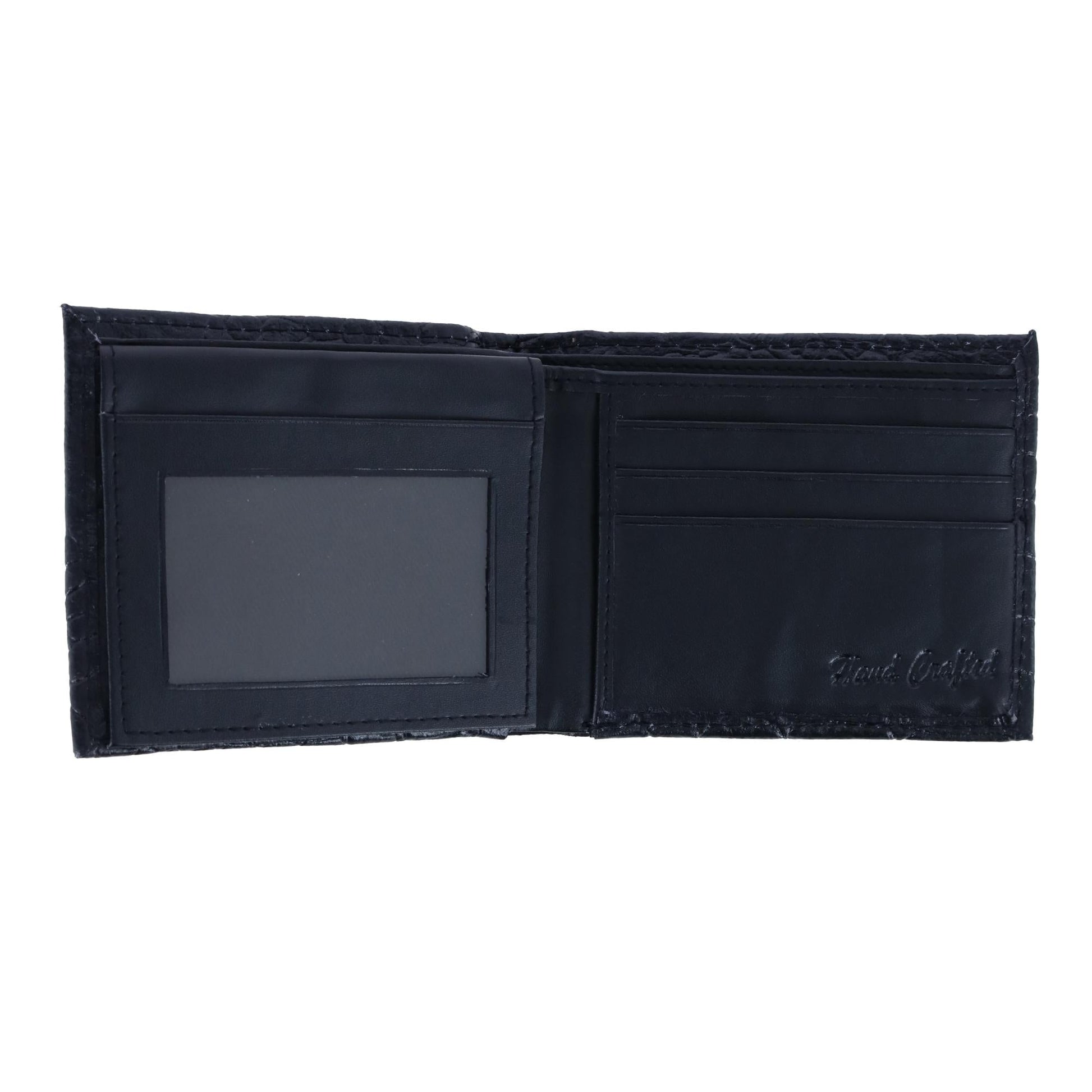 CTM® Men's Alligator Print Bifold Wallet - Black
