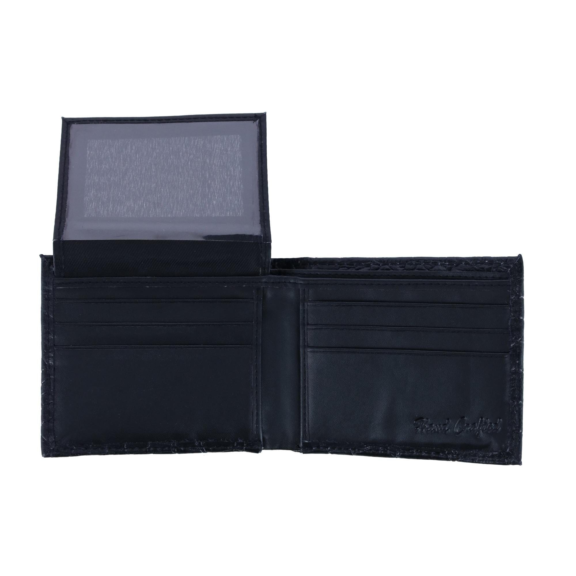 CTM® Men's Alligator Print Bifold Wallet - Black