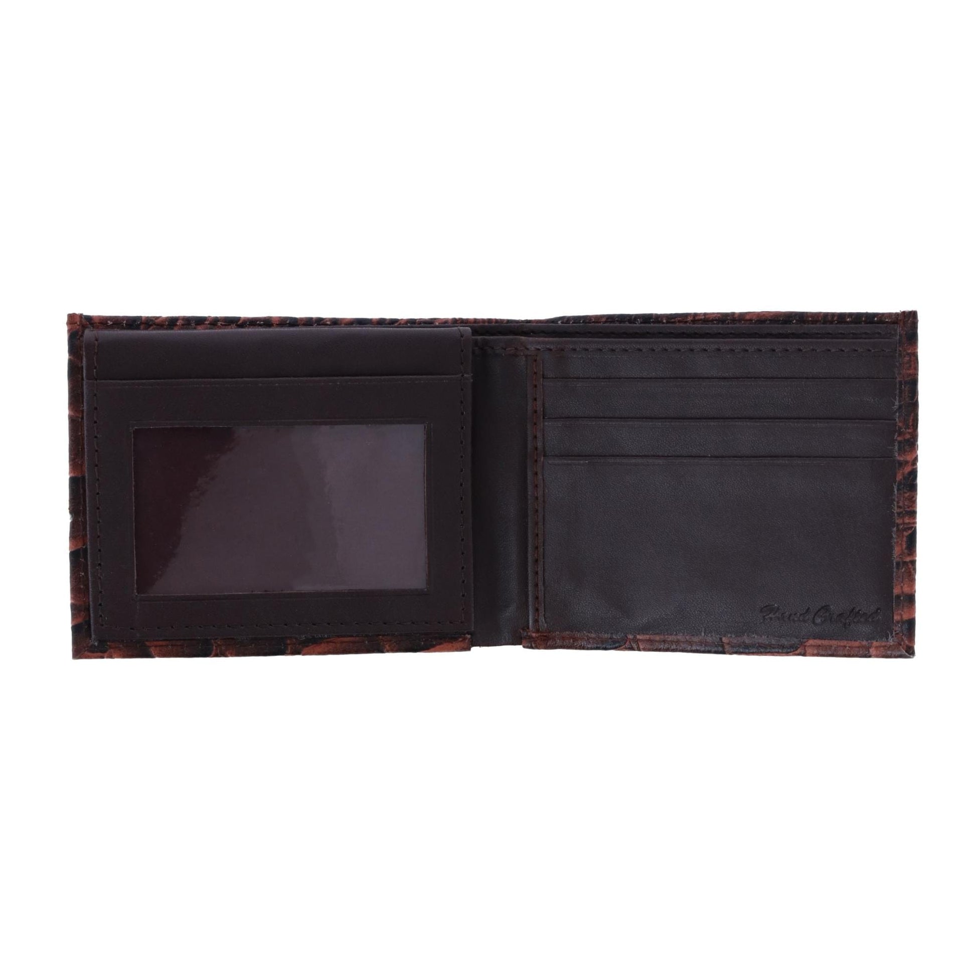 CTM® Men's Alligator Print Bifold Wallet - Brown