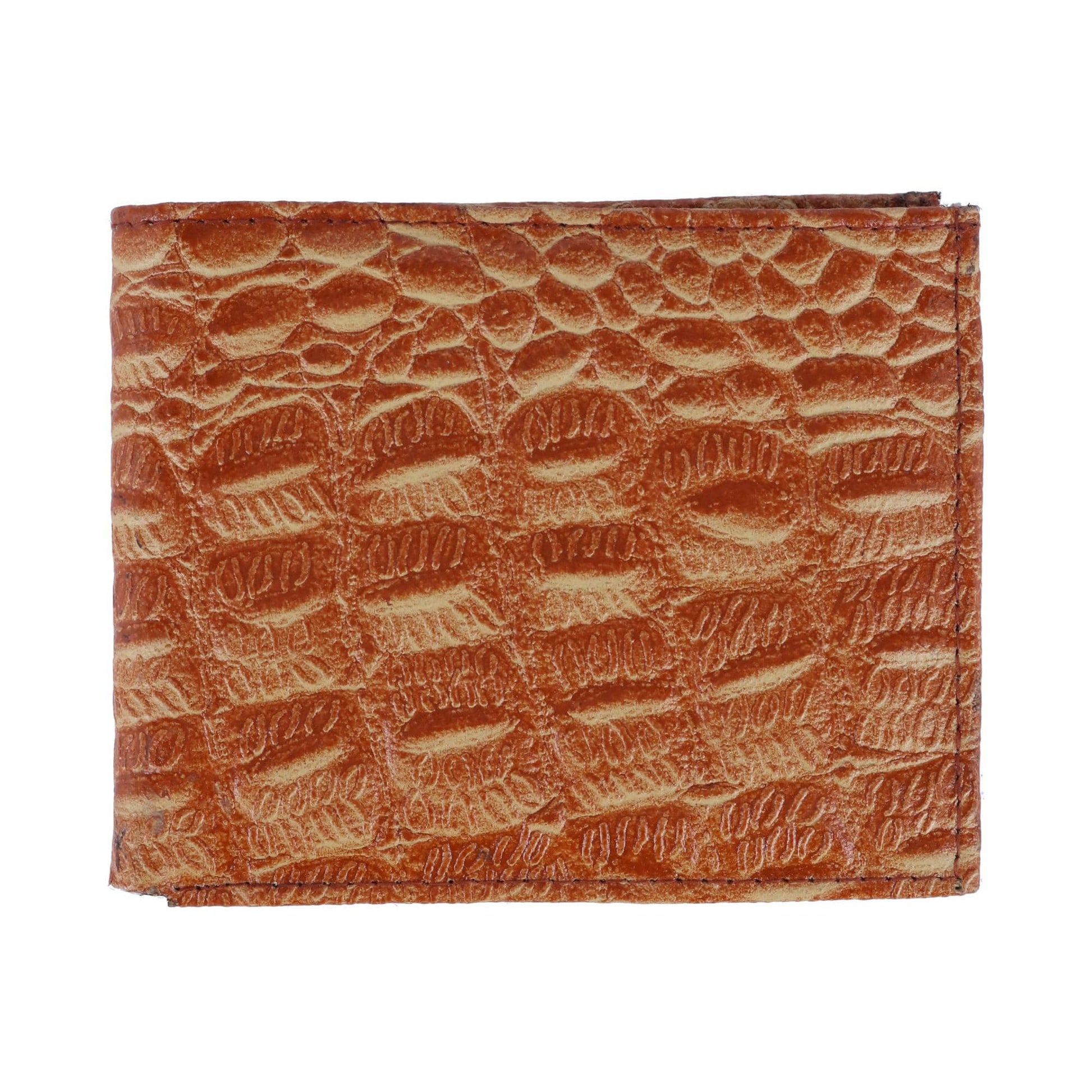 CTM® Men's Alligator Print Bifold Wallet - Honey