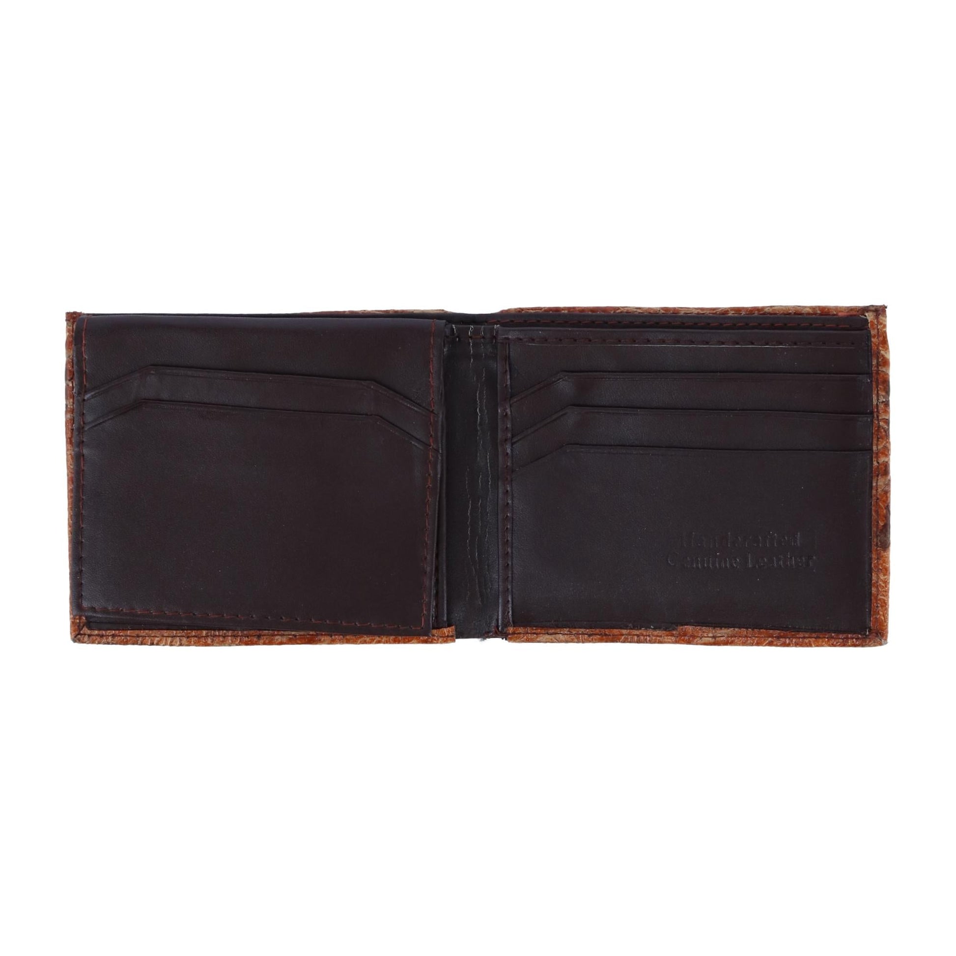 CTM® Men's Alligator Print Bifold Wallet - Honey