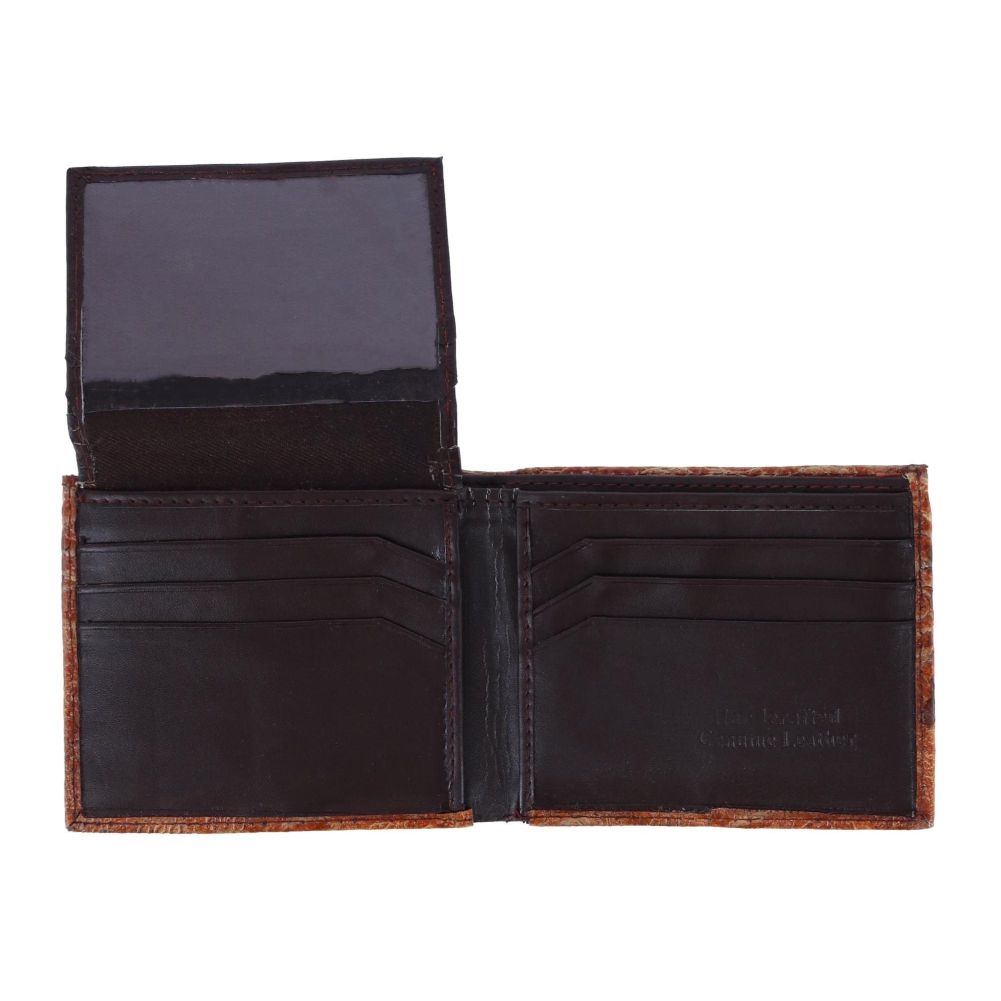 CTM® Men's Alligator Print Bifold Wallet - Honey