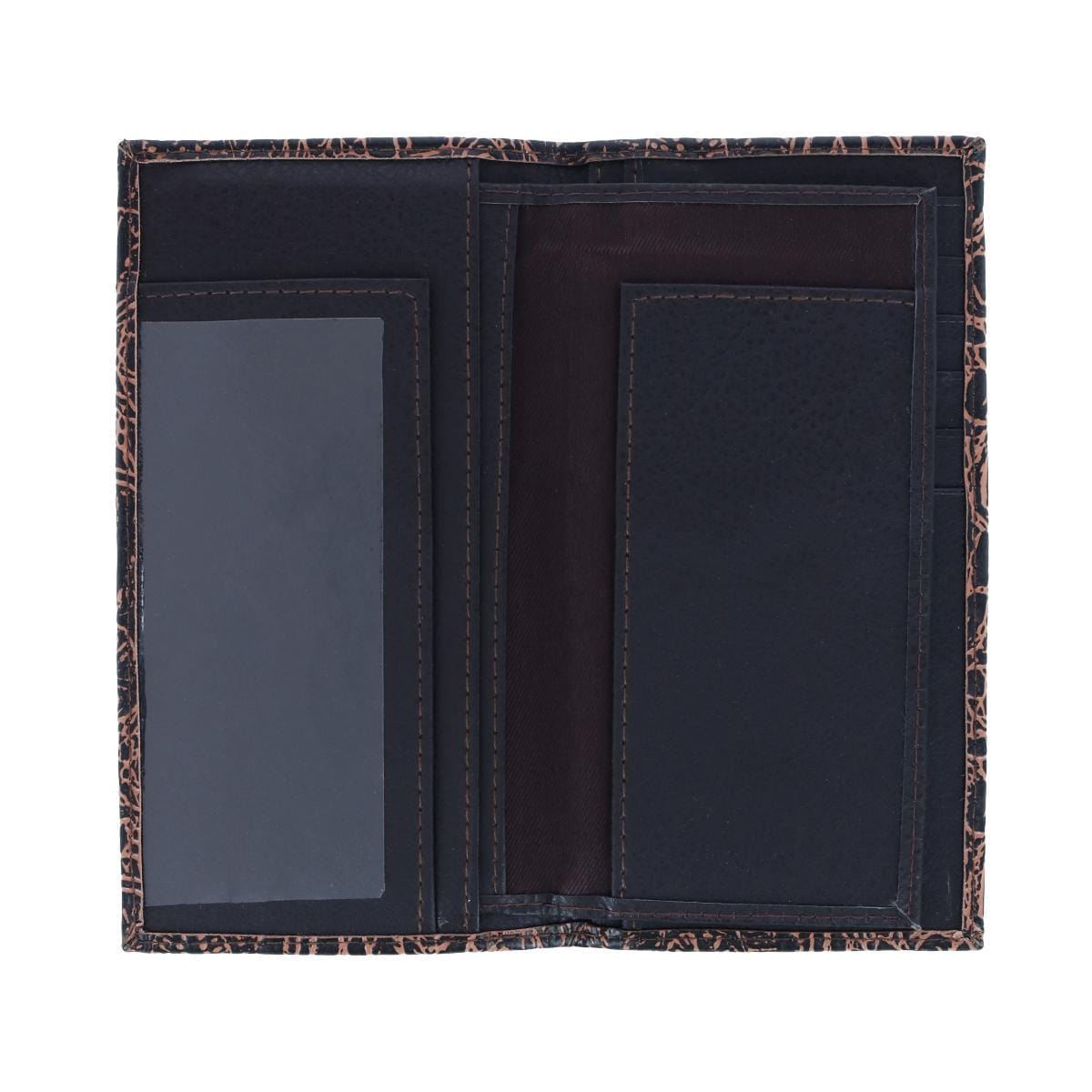 CTM® Men's Alligator Print Roper Wallet and Checkbook Holder - Brown