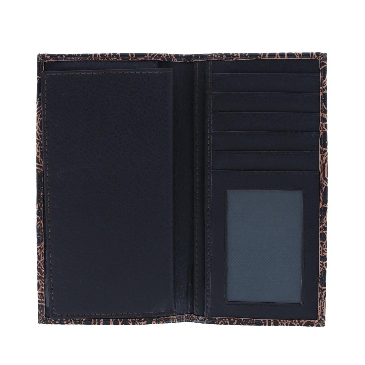 CTM® Men's Alligator Print Roper Wallet and Checkbook Holder - Brown