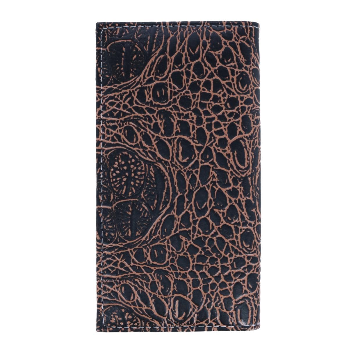 CTM® Men's Alligator Print Roper Wallet and Checkbook Holder - Brown