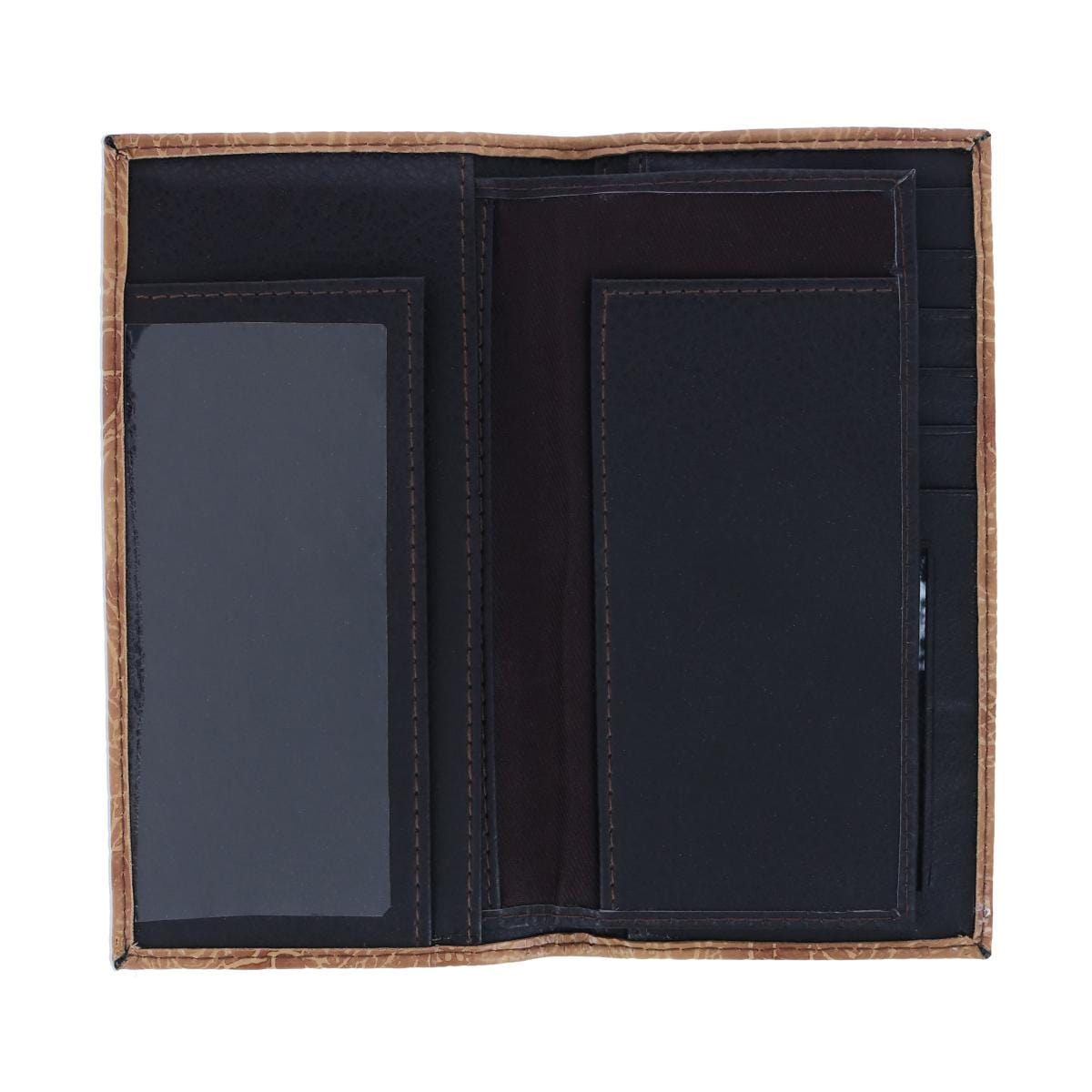 CTM® Men's Alligator Print Roper Wallet and Checkbook Holder - Honey