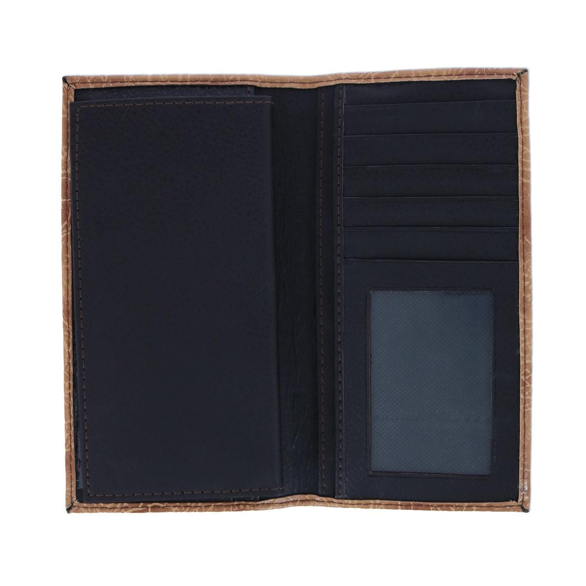 CTM® Men's Alligator Print Roper Wallet and Checkbook Holder - Honey