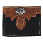 Men's Leather Longhorn Concho Bifold Wallet