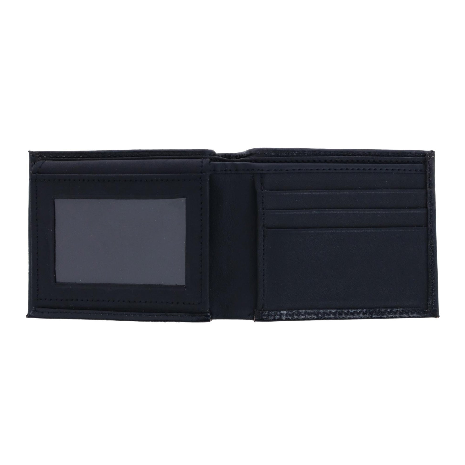 CTM® Men's Feather Tooled Leather Bifold Wallet - Black