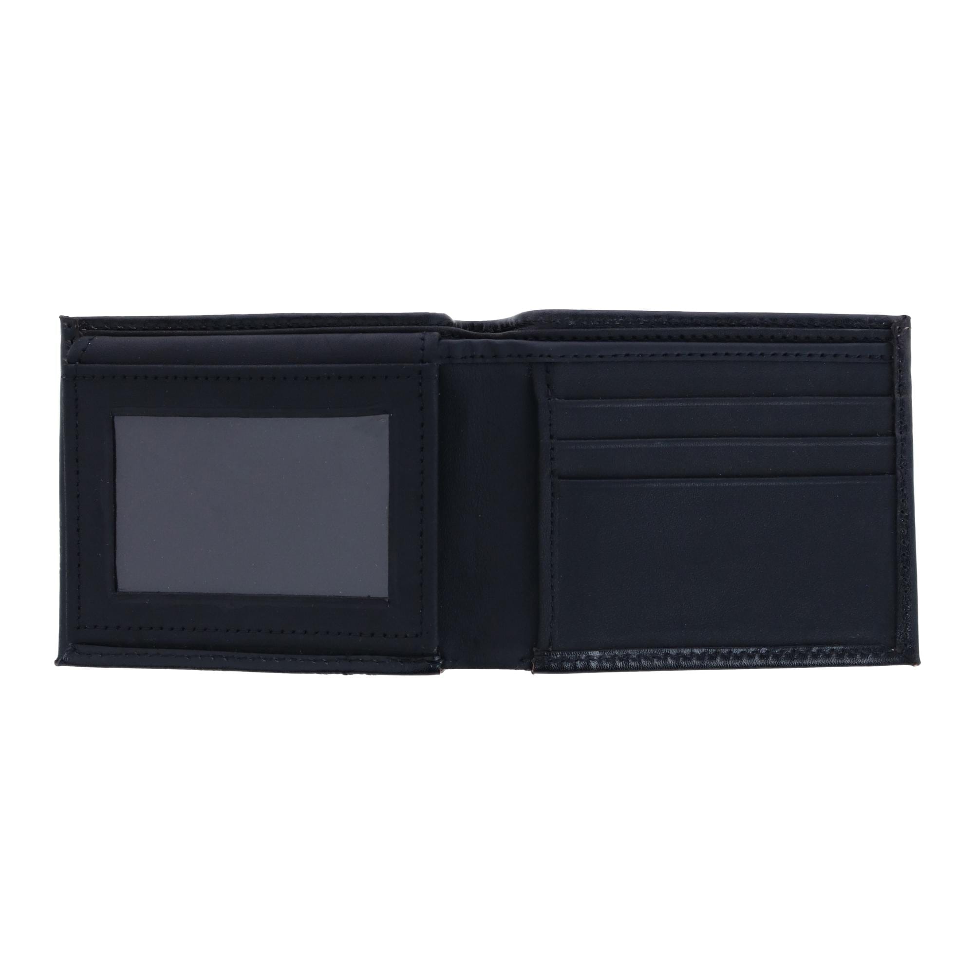 CTM® Men's Feather Tooled Leather Bifold Wallet - Black