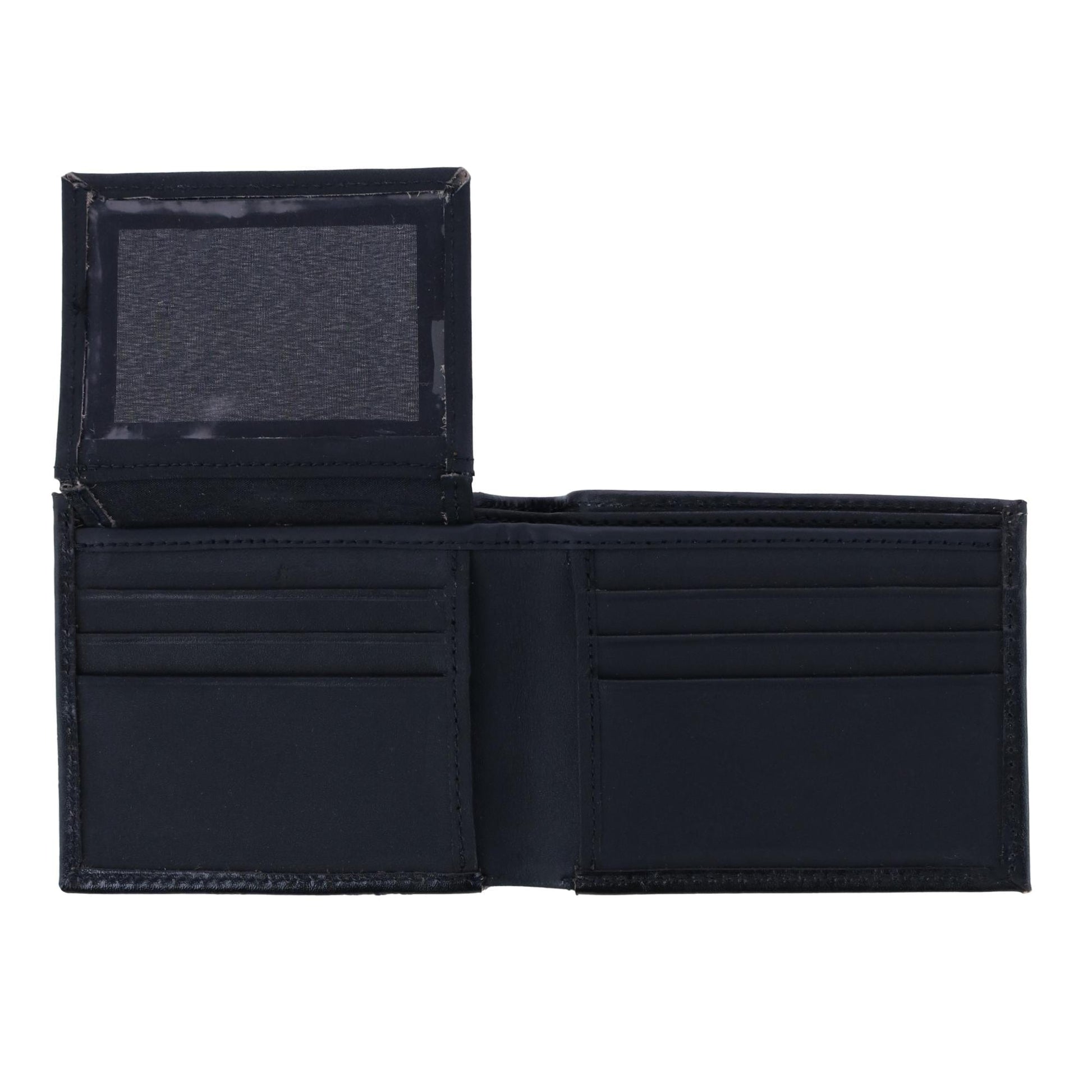 CTM® Men's Feather Tooled Leather Bifold Wallet - Black