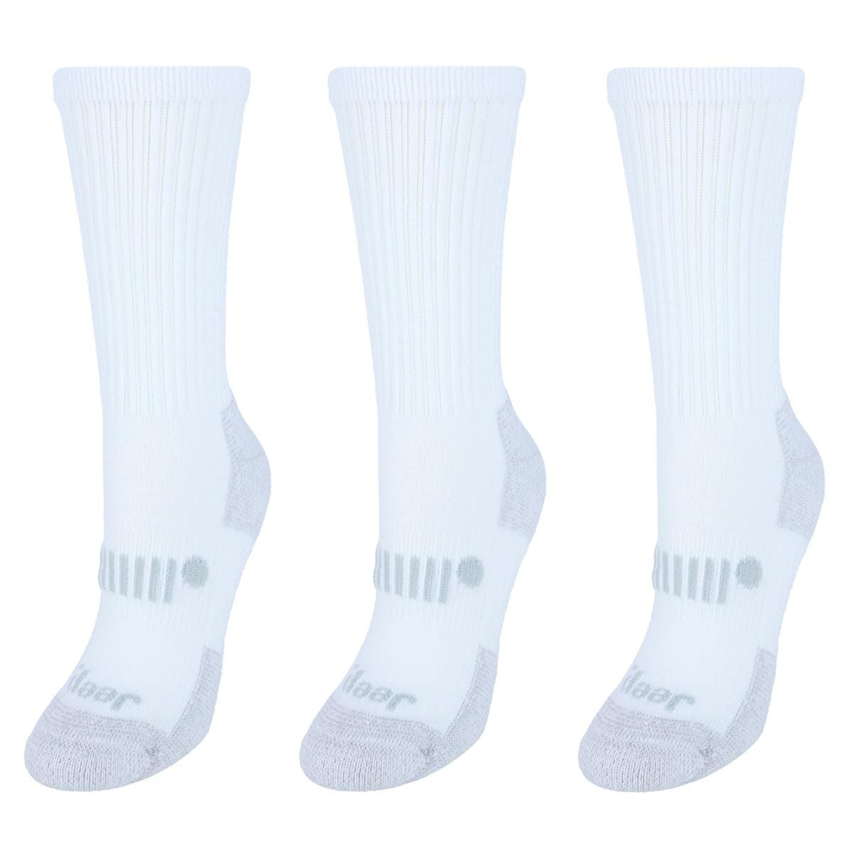 Jeep Women's Classic Cotton Crew Socks (3 Pair Pack) - White