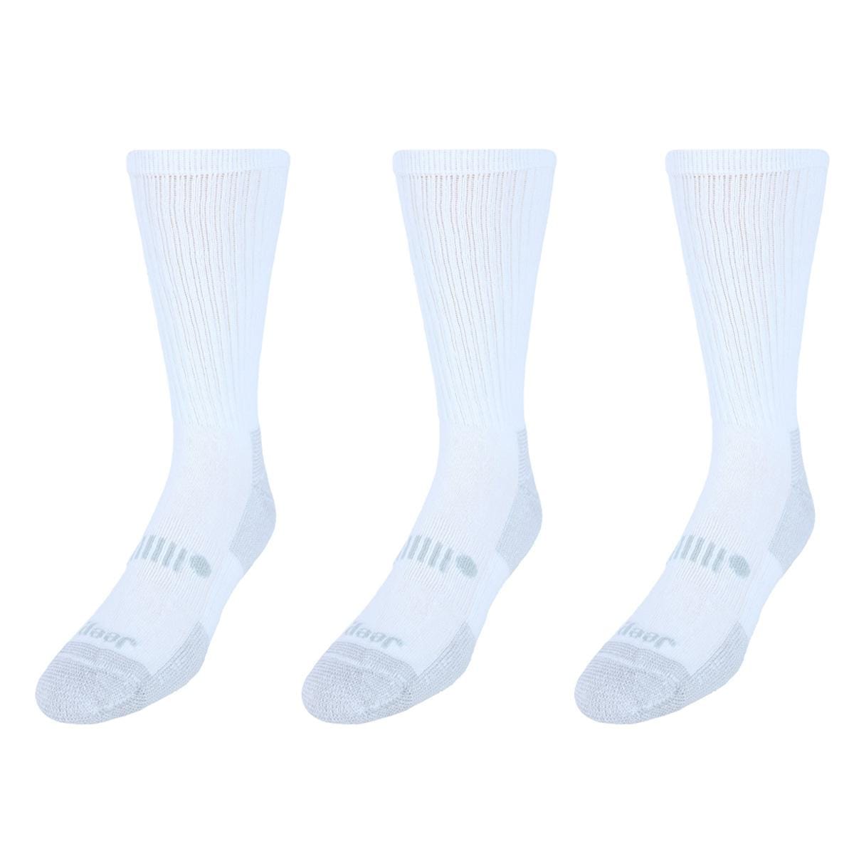 Jeep Men's Big and Tall Classic Cotton Crew Socks (3 Pair Pack) - White