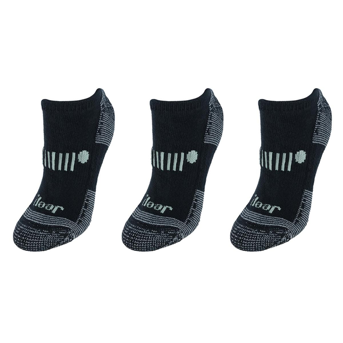 Jeep Women's Classic Cotton No Show Socks (3 Pair Pack) - Black