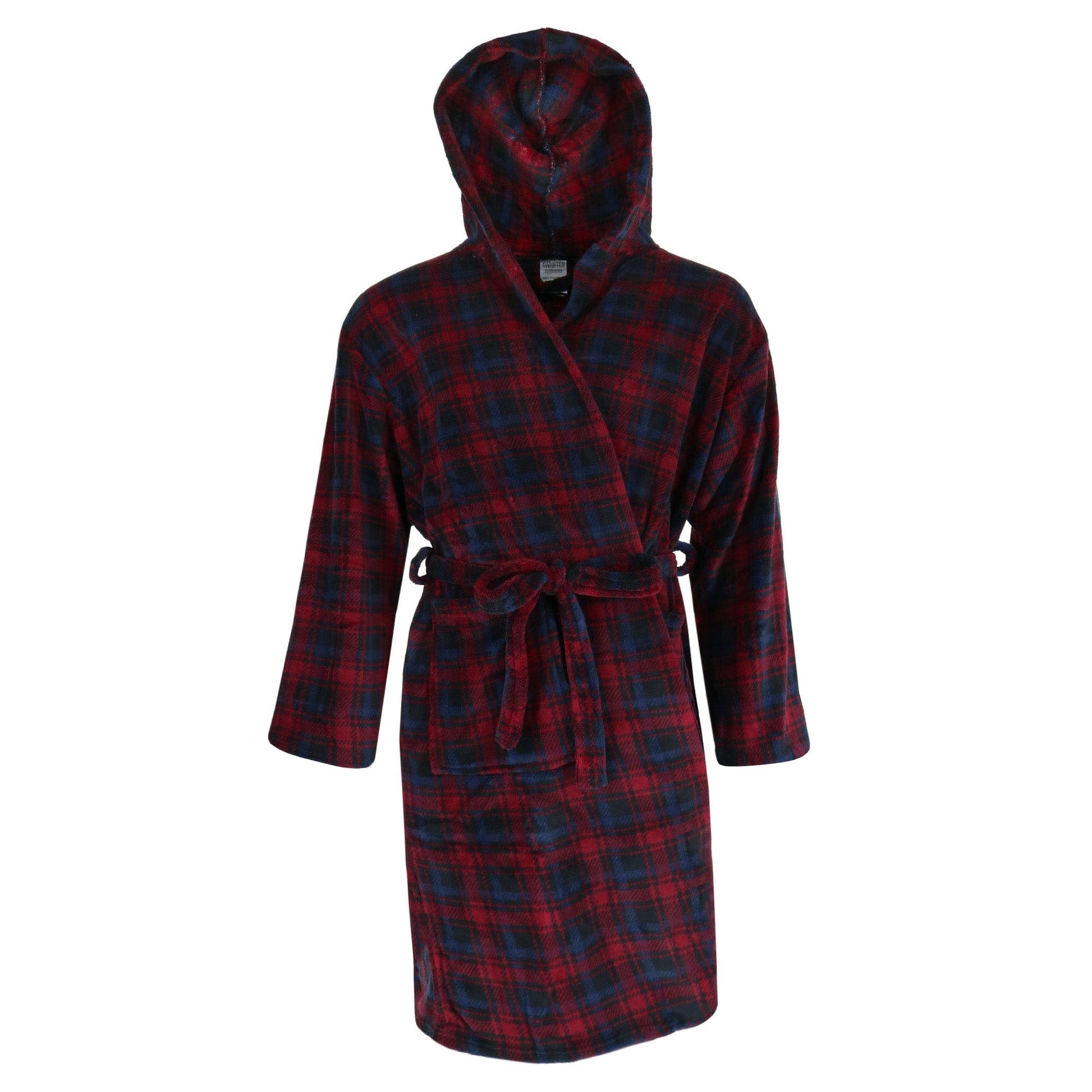 Wanted Men's Fleece Hooded Flannel Robe - Men's Fleece Hooded Flannel Robe