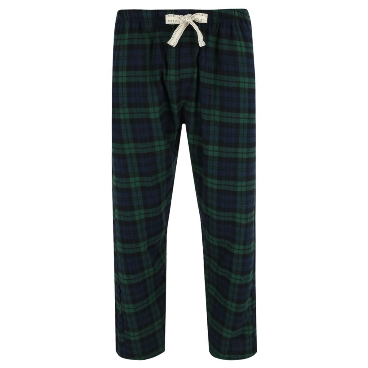 Bottoms Out Men's Plaid Flannel Open Bottom Pants - Green/Blue