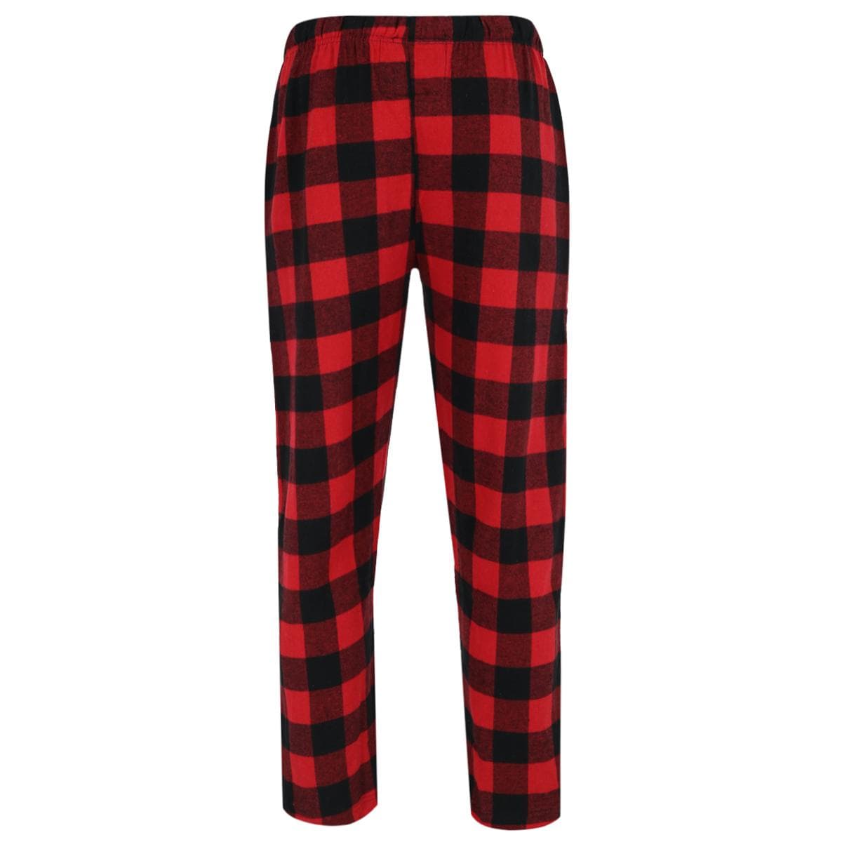 Bottoms Out Men's Plaid Flannel Open Bottom Pants - Red/Black