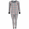 Women's Printed Waffle Weave Thermal Top and Bottom Set