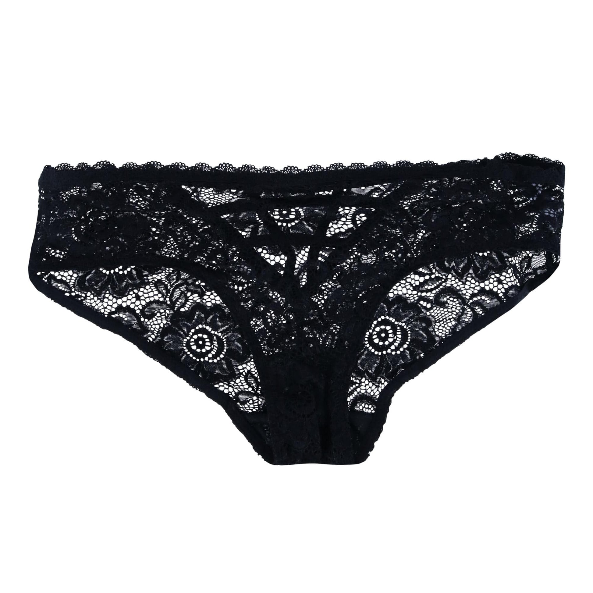 CTM® Women's Plus Size Lace Hipster Underwear (Pack of 3) - Black Grey and Pink