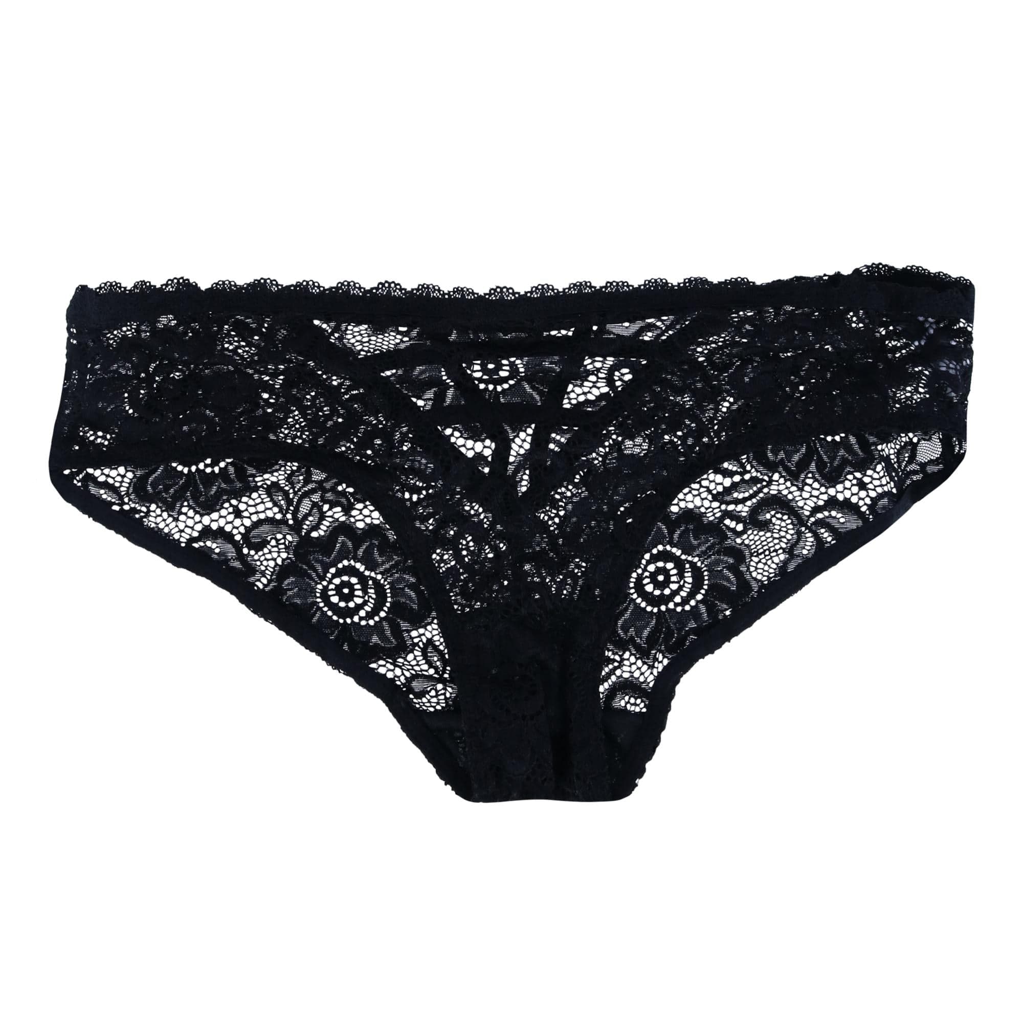 CTM® Women's Plus Size Lace Hipster Underwear (Pack of 3) - Black Grey and Pink