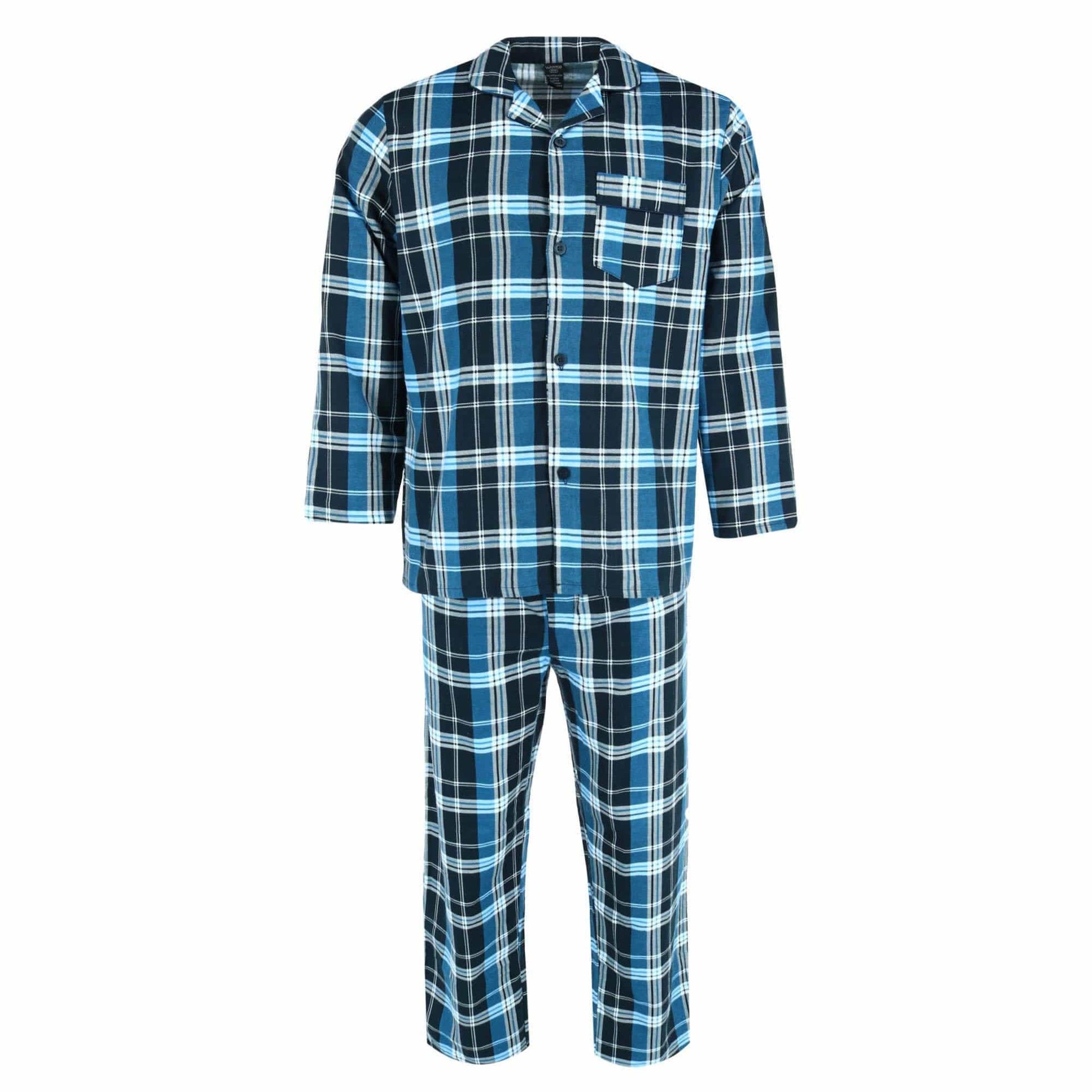 Wanted Men's 100% Cotton Flannel Long Pajama Set - Men's 100% Cotton Flannel Long Pajama Set