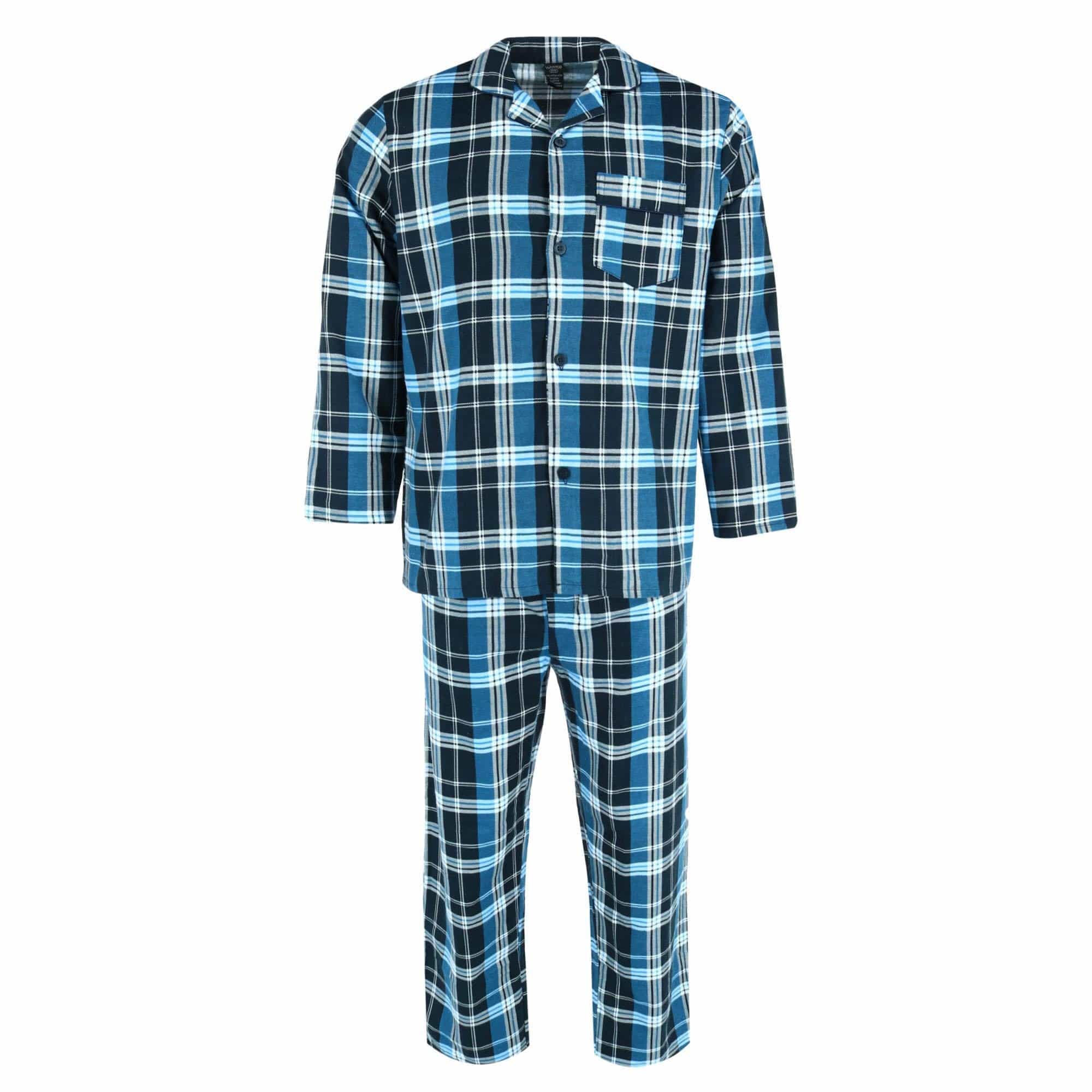 Wanted Men's 100% Cotton Flannel Long Pajama Set - Men's 100% Cotton Flannel Long Pajama Set