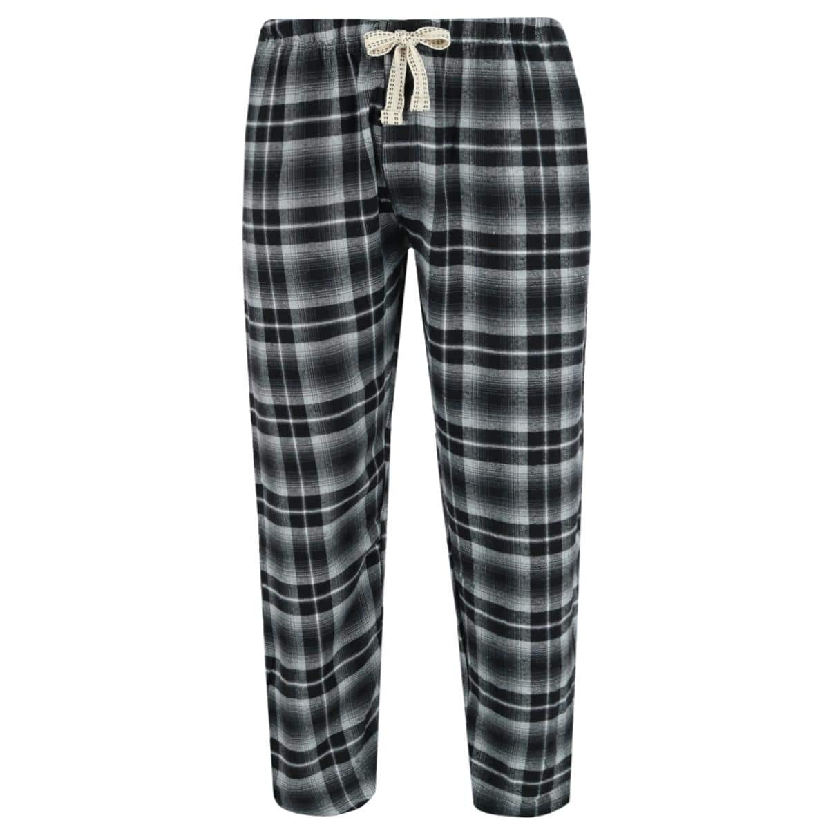 Outdoor Life Men's Long Sleeve and Flannel Pant Pajama Set - Black/Grey