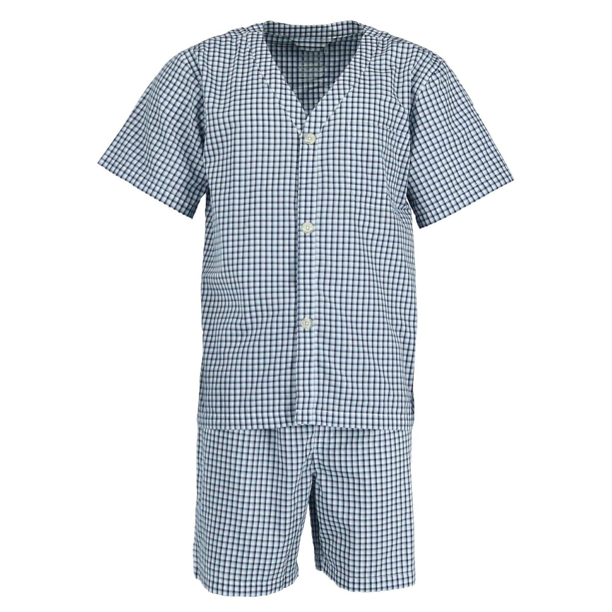Fruit of the Loom Men's Short Sleeve Short Leg Pajama Set - Check