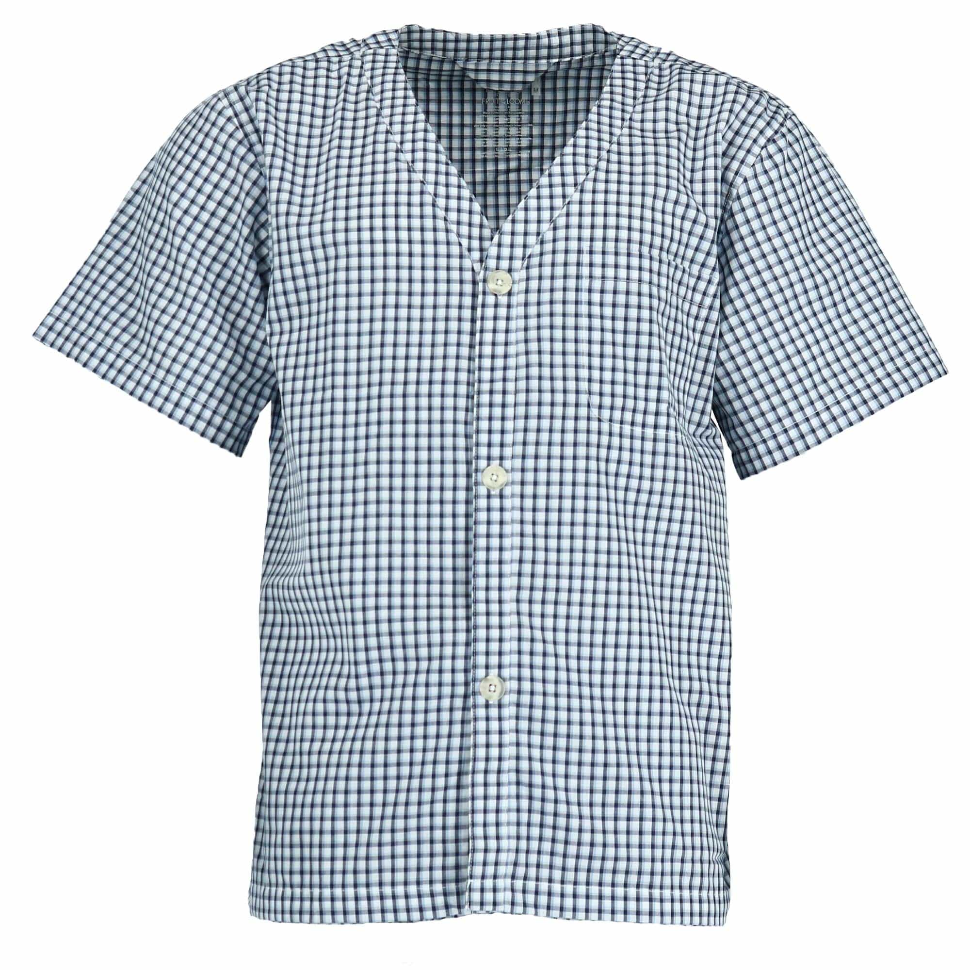 Fruit of the Loom Men's Short Sleeve Short Leg Pajama Set - Check
