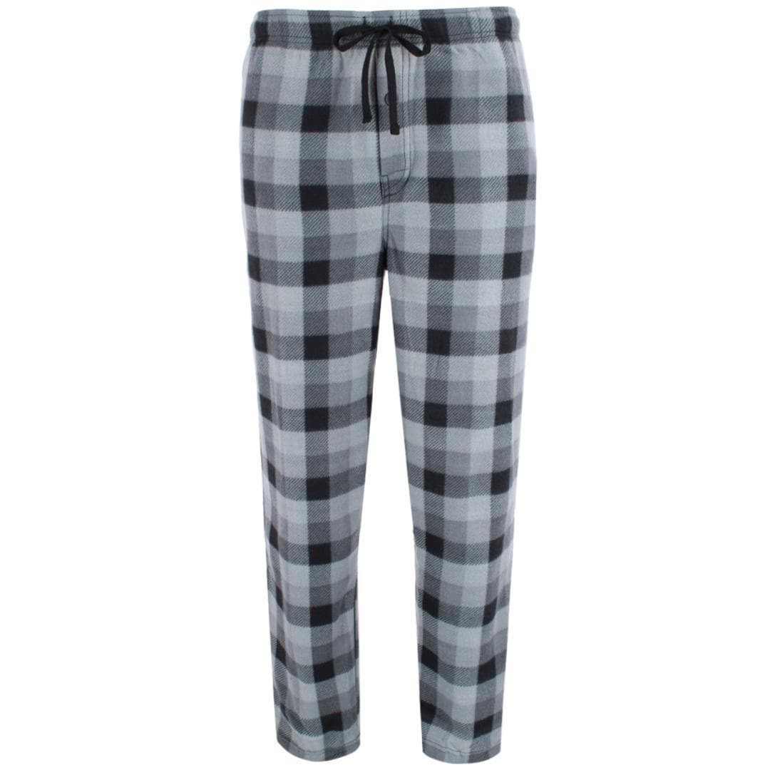 Fruit of the Loom Men's Big &Tall 2 Pack Flannel Pajama Pants - Grey Plaid
