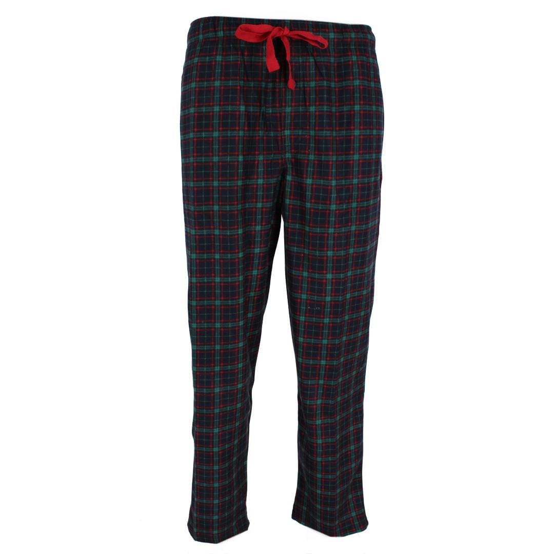 Fruit of the Loom Men's Holiday Fleece Pajama Pant (Pack of 2) - Black Reindeer and Navy Plaid