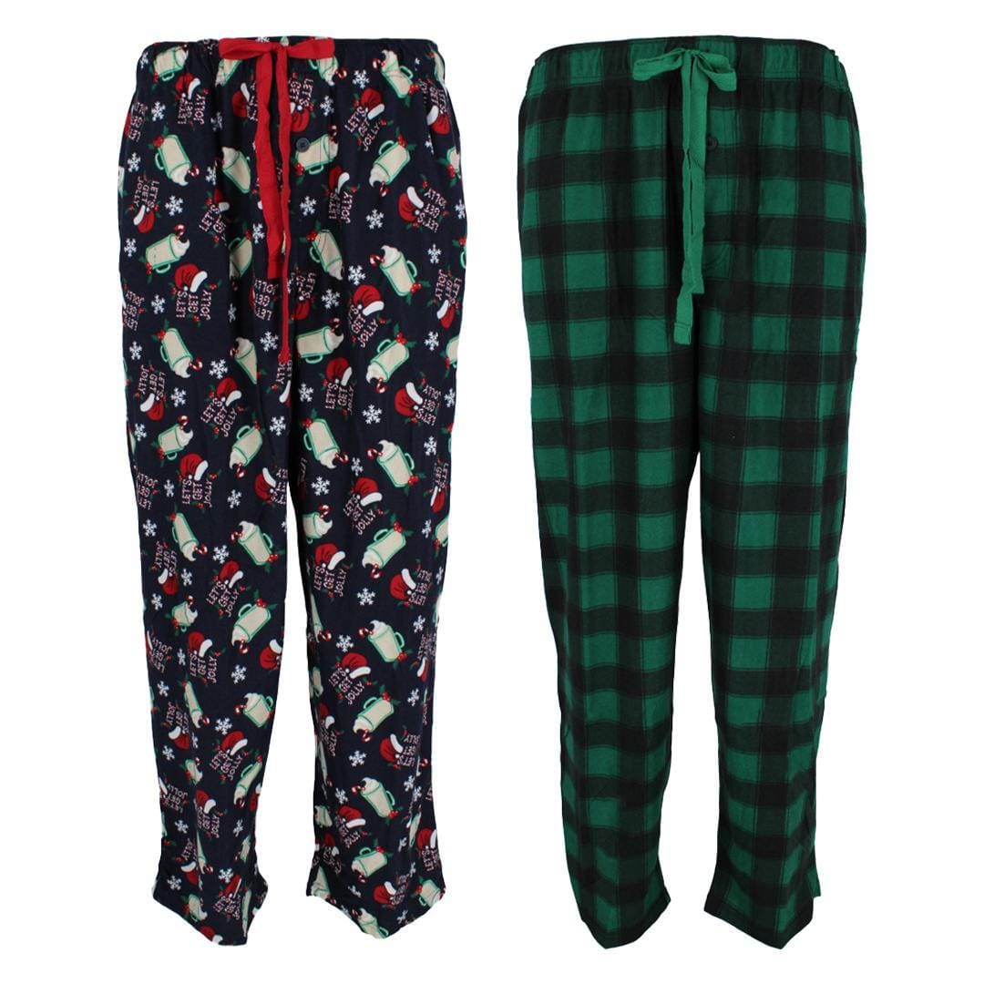 Fruit of the Loom Men's Holiday Fleece Pajama Pant (Pack of 2)