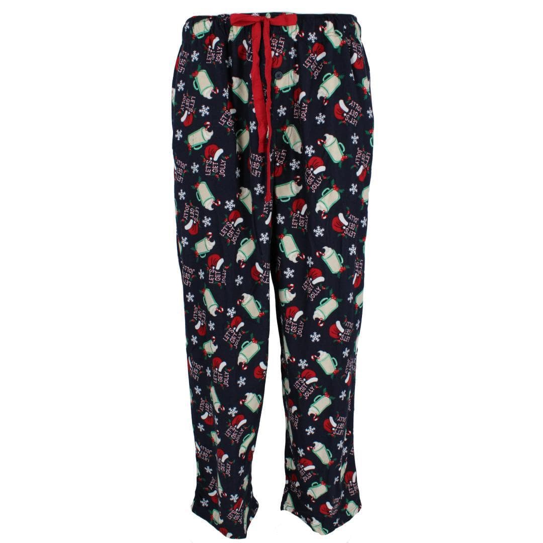 Fruit of the Loom Men's Holiday Fleece Pajama Pant (Pack of 2) - Green Jolly