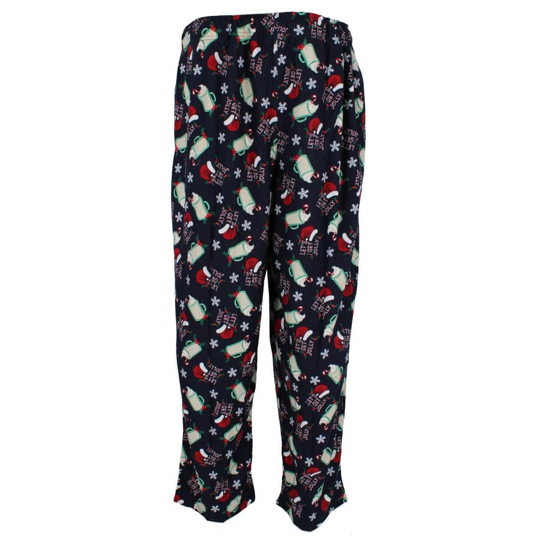 Fruit of the Loom Men's Holiday Fleece Pajama Pant (Pack of 2) - Green Jolly