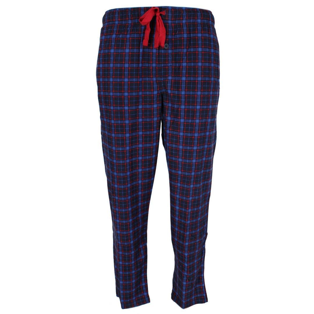 Fruit of the Loom Men's Holiday Fleece Pajama Pant (Pack of 2) - Navy Plaid and Christmas Dogs