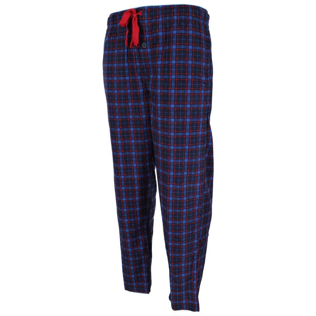 Fruit of the Loom Men's Holiday Fleece Pajama Pant (Pack of 2) - Navy Plaid and Christmas Dogs