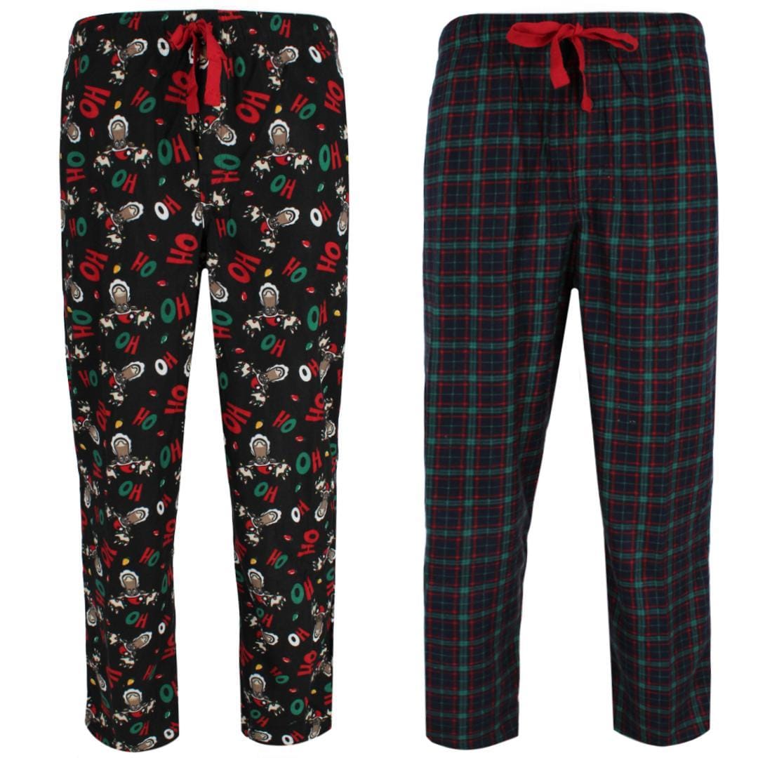 Fruit of the Loom Men's Big & Tall Holiday Fleece Pajama Pant (Pack of 2)