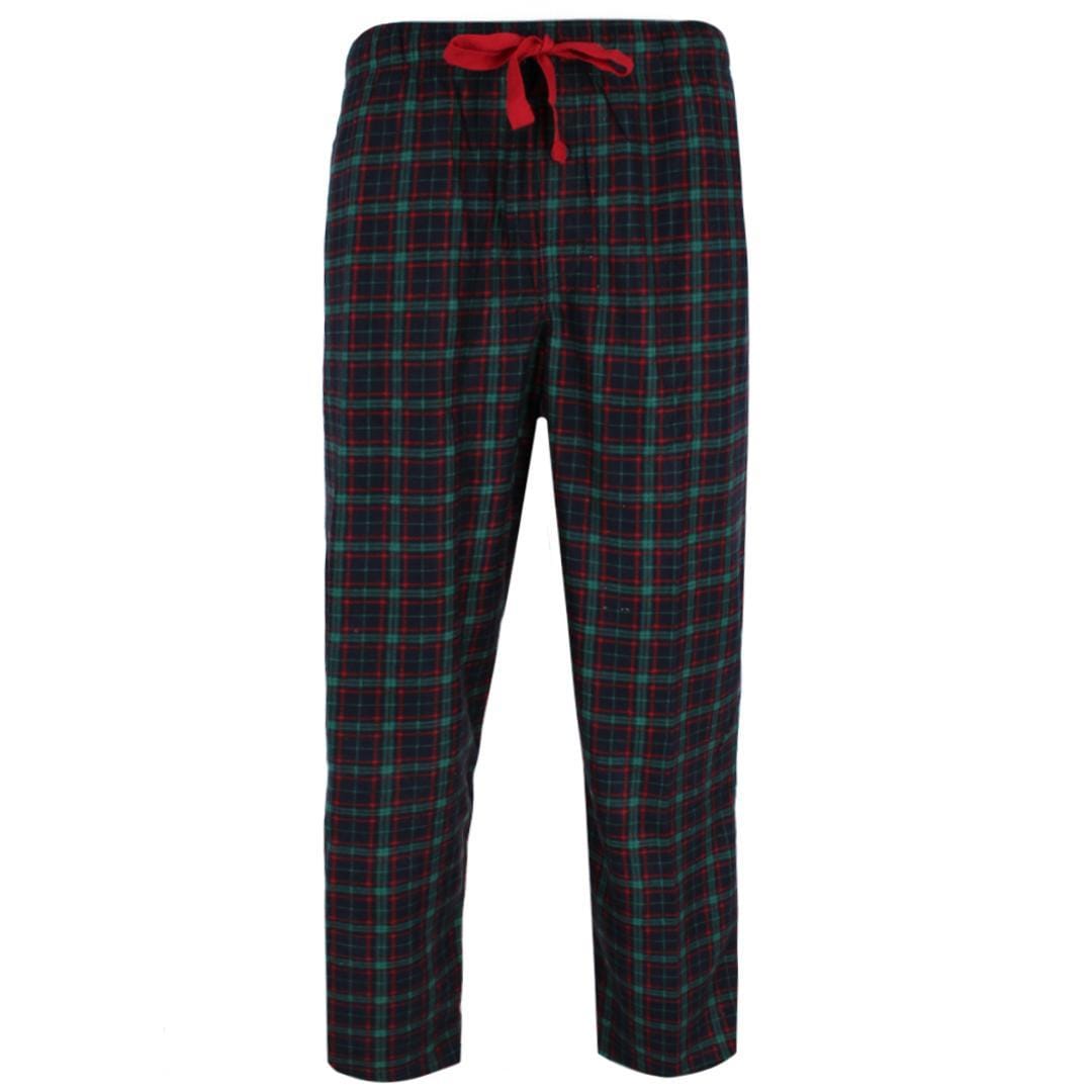 Fruit of the Loom Men's Big & Tall Holiday Fleece Pajama Pant (Pack of 2) - Black Reindeer and Navy Plaid