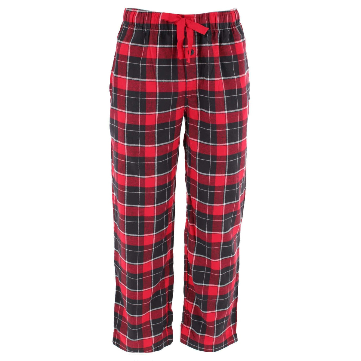 Fruit of the Loom Men's Flannel Pant and Fleece Long Sleeve Pajama Set - Red