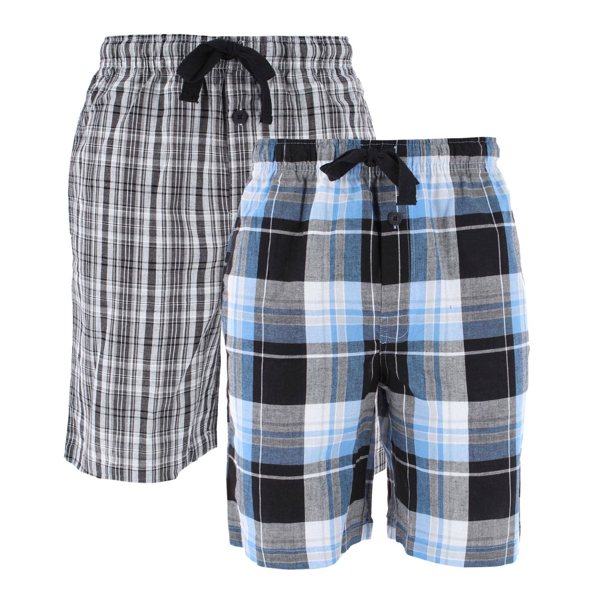 Fruit of the Loom Men's Broadcloth Pajama Shorts 2-Pack - Black