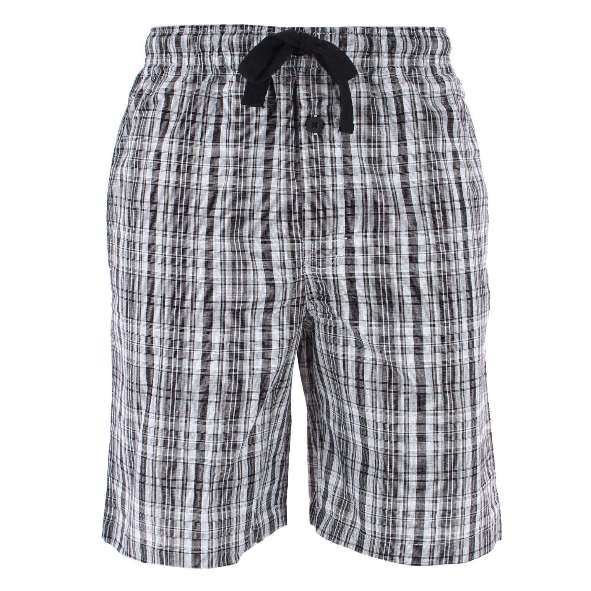 Fruit of the Loom Men's Big & Tall Broadcloth Cotton Pajama Shorts 2-Pack - Black