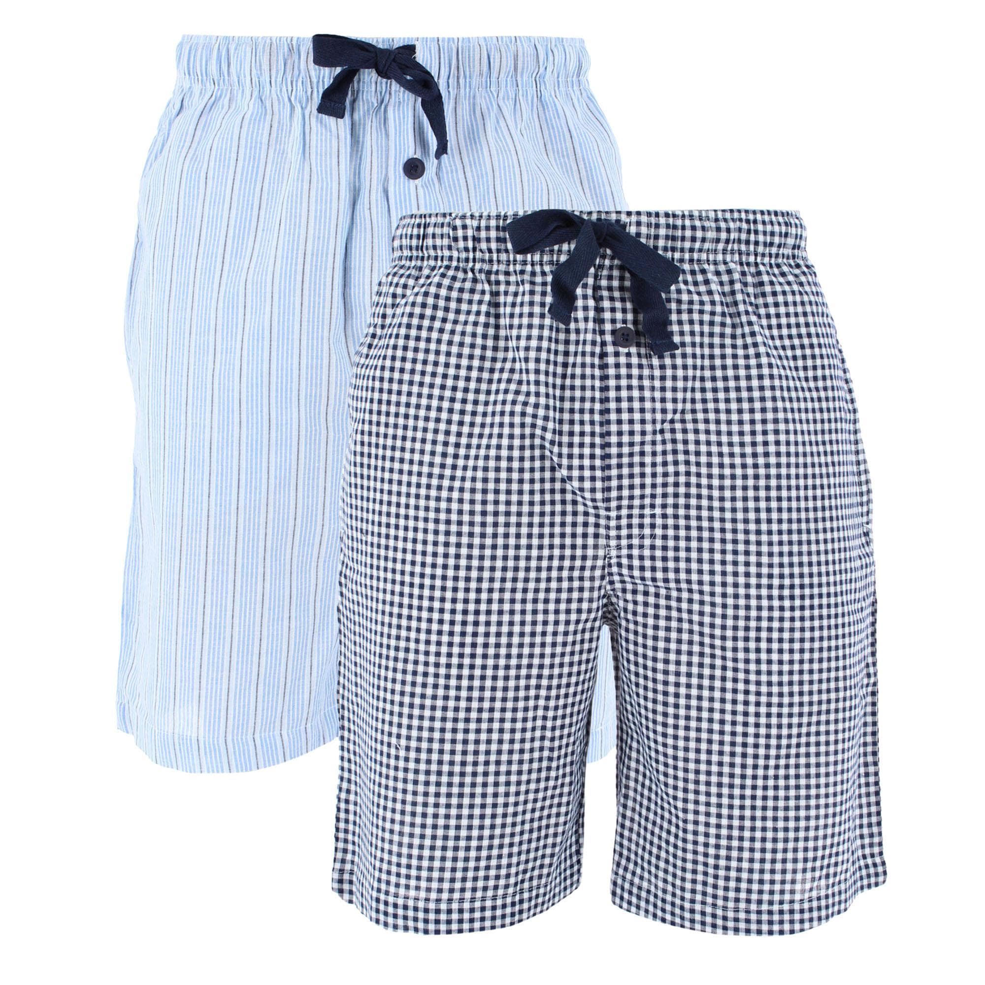 Fruit of the Loom Men's Big & Tall Broadcloth Cotton Pajama Shorts 2-Pack - Men's Big & Tall Broadcloth Cotton Pajama Shorts 2-Pack