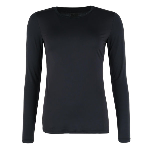 Women's Plus Size Stretch Microfiber Long Sleeve Thermal Crewneck Top