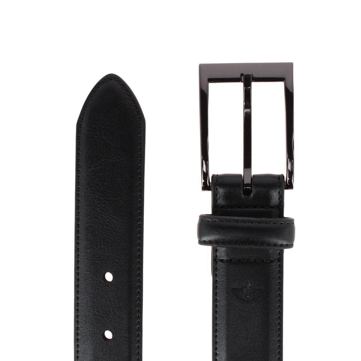 Dockers Men's 32mm Feathered Edge Dress Belt with Gunmetal Buckle - Black