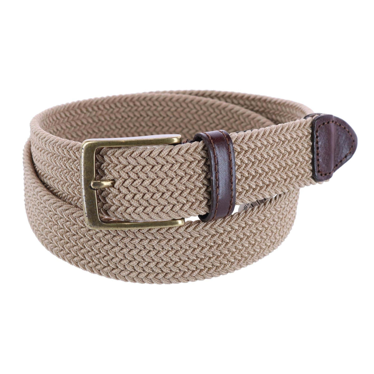 Men's Elastic Braided Stretch Belt with Leather Tabs by Dockers ...