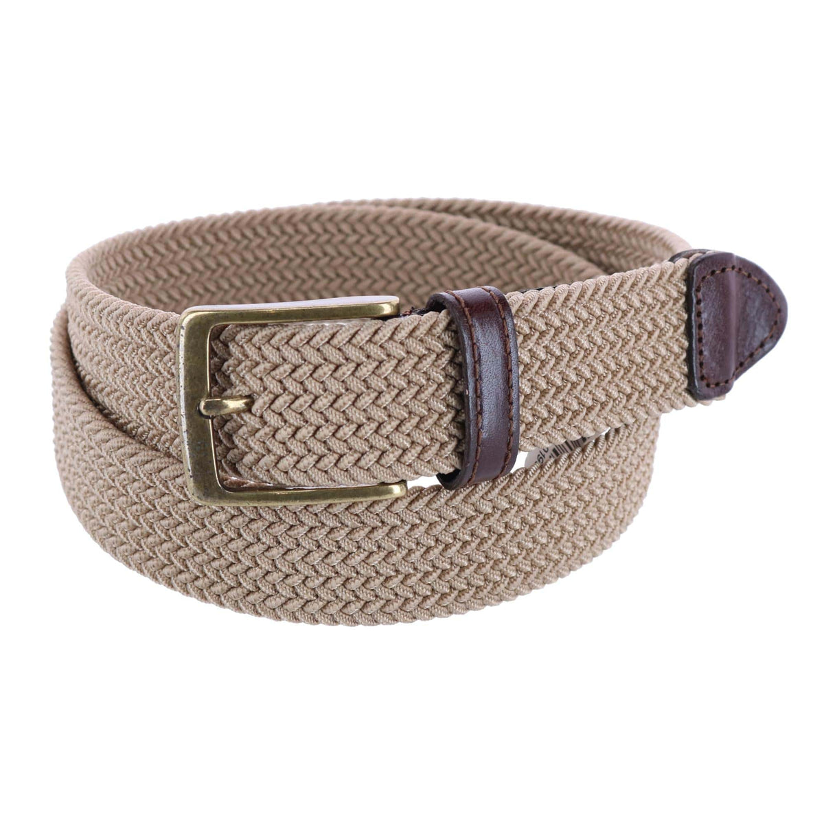 Dockers Men's Elastic Braided Stretch Belt with Leather Tabs - Men's Elastic Braided Stretch Belt with Leather Tabs
