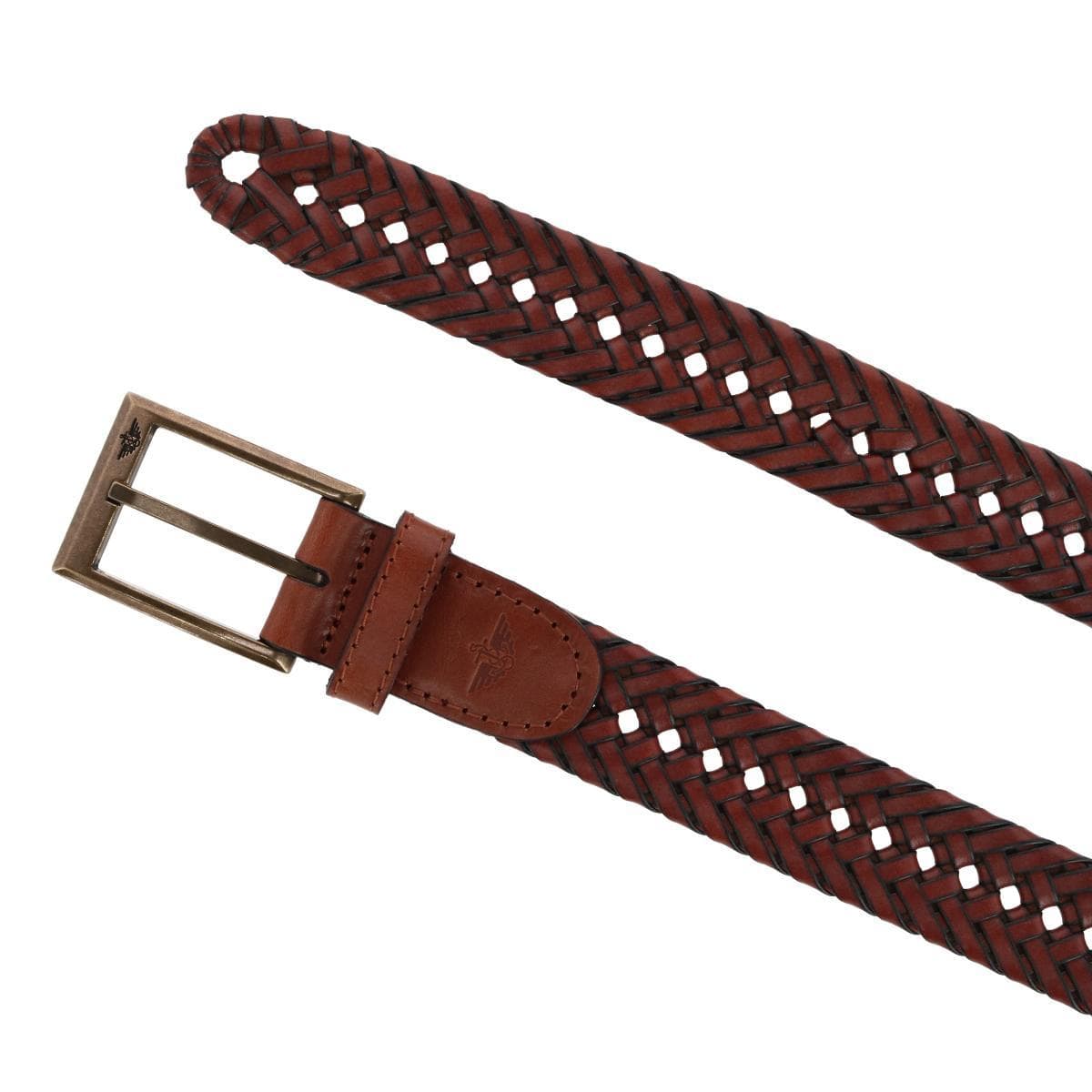 Dockers Men's Fully Adjustable Double V-Weave Braided Belt - Tan
